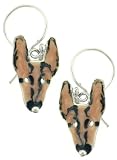 German Shepherd Dog Dangle Earrings - Black & Tan