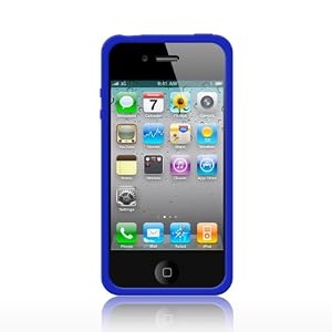 iPhone 4th Generation Skin Case for iPhone 4G compatible with 16GB / 32GB + Screen Protector and MiniSuit LCD Cleaner keychain - MiVizu Blue Skin