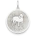 beagle27 - 14k White Gold Polished Engraveable BEagle Disc Charm
