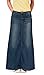Long Faded Denim Skirt Sizes 6 - 20 Womens full length maxi skirt (SKIRT93)
