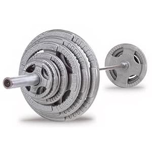 Body Solid OST300S Cast Grip Olympic Set With Chrome Bar