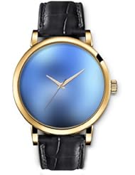 SPRAWL Aanalog Fashion Series Gold Ladies Watches of Genuine Black Leather Strap,Unique Wrist Watch for Women Girls Designed with Blurry pattern white and blue