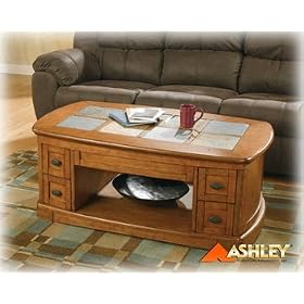 Plank Park Oval Lift-Top Cocktail Table By Ashley Furniture by Ashley