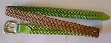 CEINTURE EN CUIR TRESSE POUR ENFANT - VERT 70 cm (REF C1)