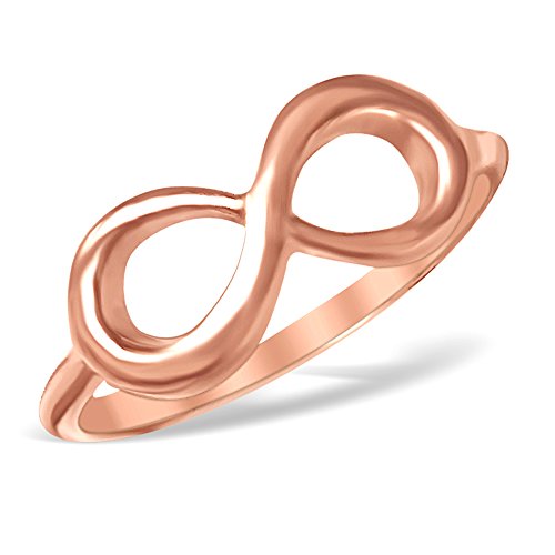 Infinity Design Sterling Silver .925 Fashion Ring Rose Gold Plated