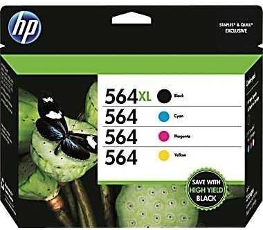 HP 564XL Black 564 Color Ink Cartridges Combo Pack (1 Black, 1 Cyan, 1 Magenta, 1 Yellow) 2 Pcak