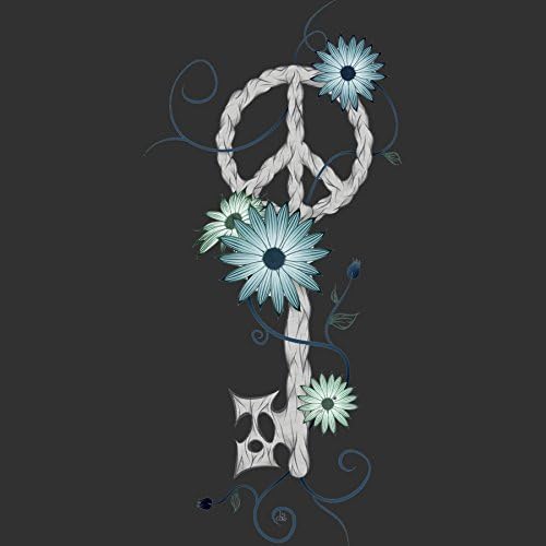 Key To Peace Men's 2X-Large Charcoal Graphic Crew Sweatshirt - Design By Humans