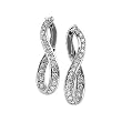 14K White Gold Diamond Wavy Hoop Earrings - 1.00 Ct.