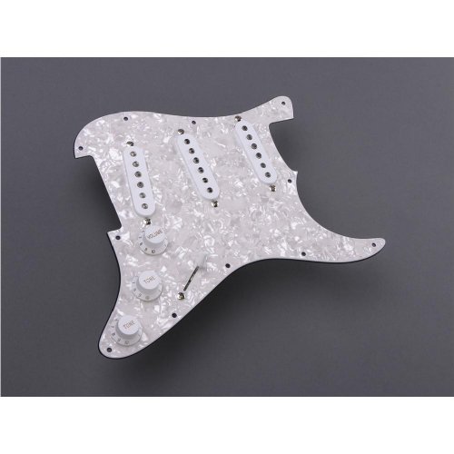 Grizzly H6360 White Pearloid Prewired Pick Guard 3 Single