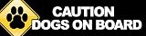Dog Bumper Sticker - Caution Dogs On Board - Dog Lover Decal Bumper Sticker
