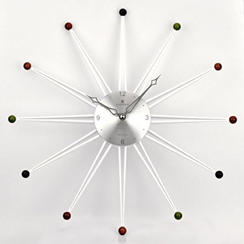DODEKA 18 Inch Black Wall Clock Fashion Designer Star for Kitchen / Living Room, Aluminum Clock Panel