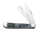 Case Cutlery 7068 Case Image XX Vietnam Trapper Pocket Knife with Stainless Steel Blades Gray