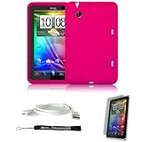 Pink Cover Protective Slim Durable Silicon Skin Case for HTC Flyer 3G WiFi  ....