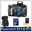 Canon Powershot SX120IS 10MP Digital Camera with 10x Optical Images Stabilized Zoom and 3-inch LCD Bundle w/ 2GB SD Memory, Case and Lens Cleaning Kit