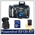 Canon Powershot SX120IS 10MP Digital Camera with 10x Optical Images Stabilized Zoom and 3-inch LCD Bundle w/ 2GB SD Memory, Case and Lens Cleaning Kit