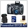 Canon Powershot SX120IS 10MP Digital Camera with 10x Optical Images Stabilized Zoom and 3-inch LCD Bundle w/ 2GB SD Memory, Case and Lens Cleaning Kit