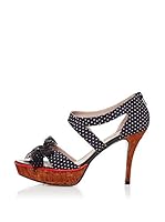 El armario de Lulú Sandalias Alto Lunares (Negro)