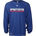 adidas Detroit Pistons 2010 On-Court Anti-Microbial Long Sleeve T-Shirt