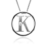 Sterling Silver Alphabet Initial Letter K Diamond Pendant Necklace (HI, SI3-I1, 0.05 carat) - All 26 Letters Available