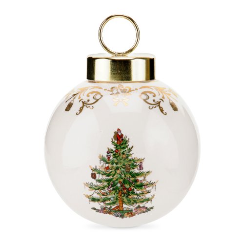 Spode Christmas Tree Gold Decorative Bauble, Large Spode Christmas Tree Gold Decorative Bauble, Large