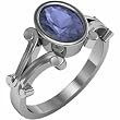 14K White Gold Iolite Ring