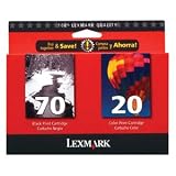 Genuine NEW Lexmark 15M2328 #70 and #20 Ink Cartridge Combo Pack of 15M0120 and 12A1970