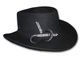 Felt Gambler with Rhinestone Accent in Red or Black
