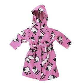 DG03 CozyBear Baby Pink Sheep Fleece Dressing Gown - age 1 to 2 years