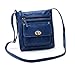Womens Black Leather Cross body Shoulder Bag Organizer Purse with Turn-lock