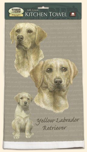 Yellow Labrador Retriever Kitchen Towel by David Kiphuth