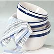 Country Blue Nesting Mixing Bowls Set of 3 Cottage Style
