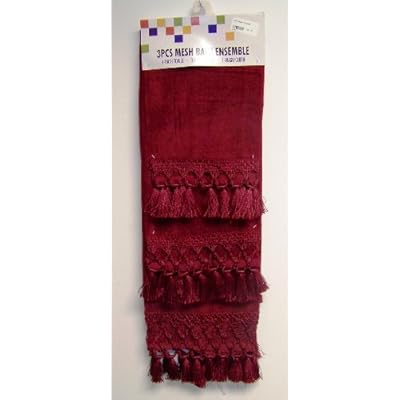 burgundy fringe tassel towel bathroom wash bath hand change views
