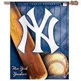 New York Yankees Ball & Bat Style 27 x 37 Vertical Flag