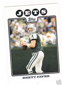 2008 Topps Brett Favre #34 New York Jets Uniform Variation- Football Trading Card- Shipped in Protective Screwdown Holder