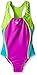 Speedo Girl's Swimsuit One Piece Mesh Splice Thick Strap Electric Purple