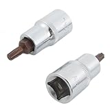 uxcell　スクリュー ドライバーソケット　四角形ビット　6ポイント　T30ヘッド　1.27㎝　2個入り