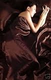 Double Bed Satin Chocolate Brown 6 Piece Bedding Set Duvet Cover,FTD Sheet+Pillowcases