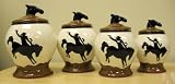 Cowboy Horse Texas Star Ceramic Canister Set