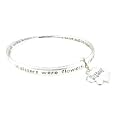 Bracelet - B164 - Sister Prayer - Bangle Style Engraved With ~ If Sisters Were Flowers, I'd Still Pick You. I'd Let the Sun Shine So You'd Never Be Blue. I'd Show the World How Beautifully You Grew, With Bright Bold Colors and Strength Through and Through + Sisters Flower Charm ~ Silver Tone Metal