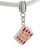 Sterling Enamel POPCORN Dangle CHARM fits Pandora Biagi and Chamilia Bracelet GIFT BOXED