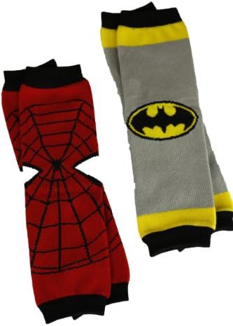LuvBugBaby 2 Pack Leg Warmers for Infants, Toddlers and Children (Superhero (Spiderman + Batman))