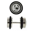 Stainless Steel Fake Plug with Scorpion Logo - 16g Wire - 0g Fake Plug - Sold as a Pair Stainless Steel Fake Plug with Scorpion Logo - 16g Wire - 0g Fake Plug - Sold as a Pair