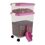 IRIS Airtight Pet Food Container Combo Kit, Chrome/Black