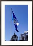 Guatemalan Flag Flying Over Municipalidad (Town Hall), Quetzaltenango, Guatemala Collections Framed Art Poster Print by Ryan Fox, 21x29