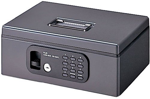 PLUS 電子ロック手提金庫 FL型 ダークグレー Sサイズ CB-030FL DGY 12-845