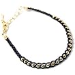 Black Braided Genuine Leather Bead Bracelet Fashion Jewelry