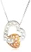 18k White and Rose Gold Pink and White Diamond Heart Pendant (1/4 cttw)