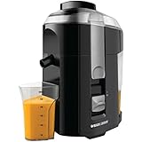 BLACK+DECKER JE2200B 400-Watt Fruit and Vegetable Juice Extractor with Custom Juice Cup, Black