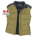 TAIGA Blackcomb 800 - Men's Goose Down Vests, Olive, MADE IN CANADA