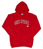 Ohio State Buckeyes Full-Zip Hooded Sweatshirt with Arch and Mascot (Medium, Red)